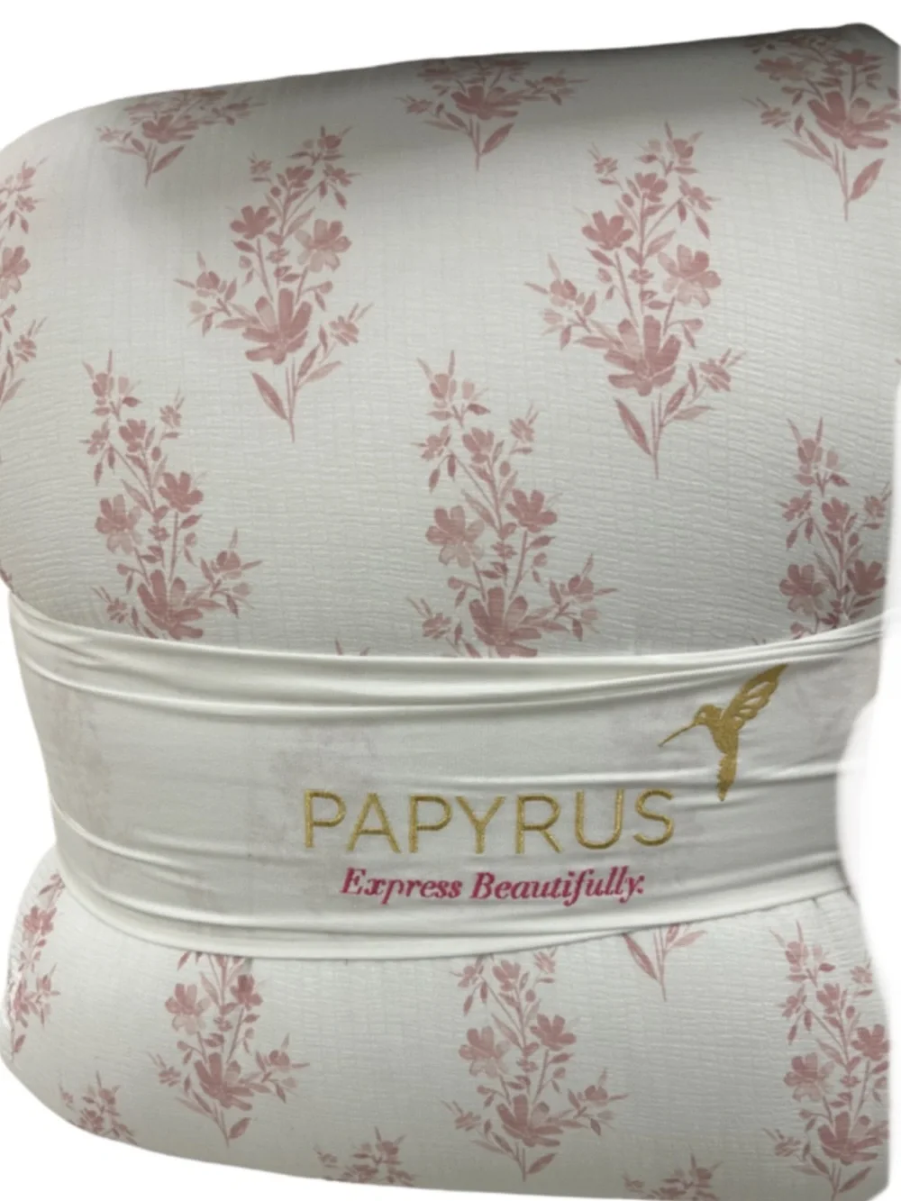 Papyrus Blush Pink and White Cotton Gauze King Floral Comforter Set 104”x90”